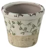 Clayre & Eef Pot de fleurs Ø 8x7 cm Vert Blanc Céramique Voir les images du produit 1