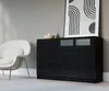 Kommode, Mattschwarz, glänzend Schwarz, 120 x 39 x 78 cm, 2 Produktbild-Vorschau 2