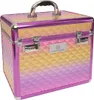 A shiny, iridescent grooming box with a diamond-patterned exterior and a silver handle. Produktbild-Vorschau