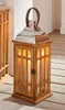 Laterne "Wood" aus Holz & Glas, 40 cm hoch, Holzlaterne mit Produktbild-Vorschau 1