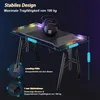 UISEBRT 140 x 60 x 73 cm Bureau gaming avec pieds M, table Voir les images du produit 6