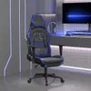 vidaXL Chaise de jeu avec repose-pieds Noir et bleu Voir les images du produit 2