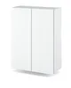 A white bathroom wall cabinet with two doors. Voir les images du produit
