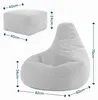 icon Bean Bag Dalton ze stołkiem, szary, sznurek, duży, Podgląd zdjęcia produktu 3