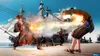 Two pirates in a sword fight with a pirate ship in the background. Produktbild-Vorschau