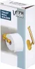 The image shows the packaging of a gold toilet roll holder, with a product image on the front. Produktbild-Vorschau