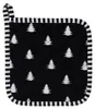 Clayre & Eef Topflappen 20x20 cm Schwarz Weiß Baumwolle Produktbild-Vorschau 2