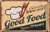 vianmo Blechschild 20x30 cm Cold drinks and warm meal Essen Produktbild-Vorschau 1