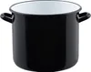 A black enamel pot with white interior and handles, shown from a slightly elevated front-side angle against a white background. Anteprima dell’immagine prodotto