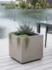 Pot de fleurs sur roulettes, couleur beige, aspect bois, Voir les images du produit 4