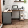 Rustikální rohový počítačový stůl ve stylu loft vintage Náhled obrázku produktu 5