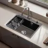 STANEW Spülbecken,Schwarz Klein Einbauspüle Edelstah 55 x Produktbild-Vorschau 2