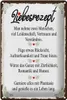Blechschild Liebesrezept nehme 2  Menschen Retro, 30 x 20 Produktbild-Vorschau 1