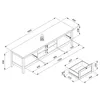 TV-Möbel Berge 160cm 2 Schubladen - weiß/Eiche Produktbild-Vorschau 5