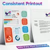 Marketing image showing two documents with charts and text. Produktbild-Vorschau