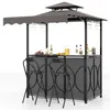 COSTWAY Padiglione barbecue 3 pezzi con bar e 2 sgabelli, Anteprima dell’immagine prodotto 1