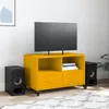 vidaXL Mobile TV giallo senape 68x39x43,5 cm Acciaio Anteprima dell’immagine prodotto 3