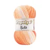 A ball of yarn with a gradient of orange, white, and pink colors. Produktbild-Vorschau