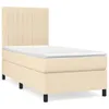 vidaXL Boxspringbett mit Matratze Creme 90x190 cm Stoff - Produktbild-Vorschau 3