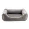 Premium Hundebett Velvet Grau XXL – 120x95x25 cm | Weiches Produktbild-Vorschau 3