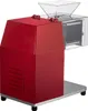 A red meat slicer machine with a clear plastic hopper and a silver base. Náhled obrázku produktu