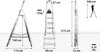 Multiple views of a ladder with dimensions and weight capacity indicated. Náhled obrázku produktu