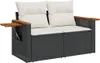 10-tlg. Garten-Sofagarnitur mit Kissen Schwarz Poly Rattan Produktbild-Vorschau 5