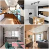 Collage of four different kitchen and living room interior designs. Produktbild-Vorschau