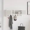 Vešiak na stenu Nástenný Biela 80 x 20 x 30 cm Kompozitné Náhľad obrázku produktu 4