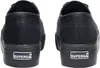 A rear view of two black Superga platform sneakers. Anteprima dell’immagine prodotto