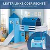 Homestyle4u Hochbett 90x200 Kinder Weiß Rutsche Vorhang Produktbild-Vorschau 18