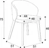 A line drawing of a chair with dimensions indicated. Produktbild-Vorschau