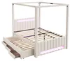 Polster-Himmelbett 140x200 cm Beige mit Ausziehbett & 3 Produktbild-Vorschau 11