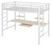 Hochbett 90x200 cm mit Schreibtisch, 2 Bücherregalen und Produktbild-Vorschau 7