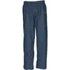A pair of dark blue rain pants shown against a white background. Produktbild-Vorschau