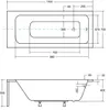 BADLAND Eckbadewanne Rechteck Badewanne TALIA 110x70 mit Produktbild-Vorschau 11