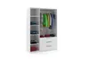 Sorento Kleiderschrank - Weiß, Lamellen Craft Gold - 150 x Produktbild-Vorschau 3