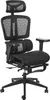 A black ergonomic office chair with a headrest and footrest is shown against a white background. Produktbild-Vorschau