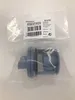 A blue plastic filter part is shown inside its clear plastic packaging, with a label attached to the top. Produktbild-Vorschau