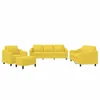 Design 4-tlg. Sofagarnitur mit Kissen Hellgelb Stoff, Produktbild-Vorschau 2