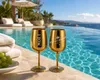 Lot de 2 coupes à champagne dorées en plastique – Coupes à Voir les images du produit 2