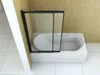 A white bathtub with a black framed glass shower screen attached. Produktbild-Vorschau