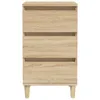 A front view of a wooden nightstand with three drawers. Náhled obrázku produktu