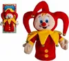 A puppet of a jester character, shown in packaging and also as a standalone product. Voir les images du produit