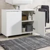 home24 Waschbeckenunterschrank - Hochglanz Weiß / Matt Weiß Produktbild-Vorschau 2