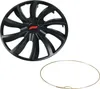 A black Formula 1 branded wheel cover and a metal ring are shown against a white background. Produktbild-Vorschau