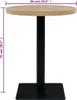 A product shot of a round bistrot table with a wooden top and a black metal base. Náhled obrázku produktu