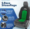 A car seat cover is shown with descriptive text and icons highlighting its features. Produktbild-Vorschau