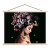 MuchoWow® Textilposter Blossom - Frau - Rosa - Luxus 40x30 Produktbild-Vorschau 1