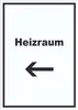 Heizraum Schild mit Text und Richtungspfeil rechts Heizung Produktbild-Vorschau 1